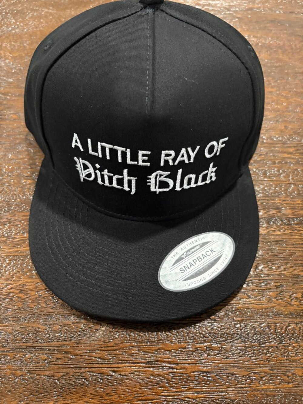 Yupoong Snapback  A Little Ray of Pitch Black  baseball hat ball cap NEW